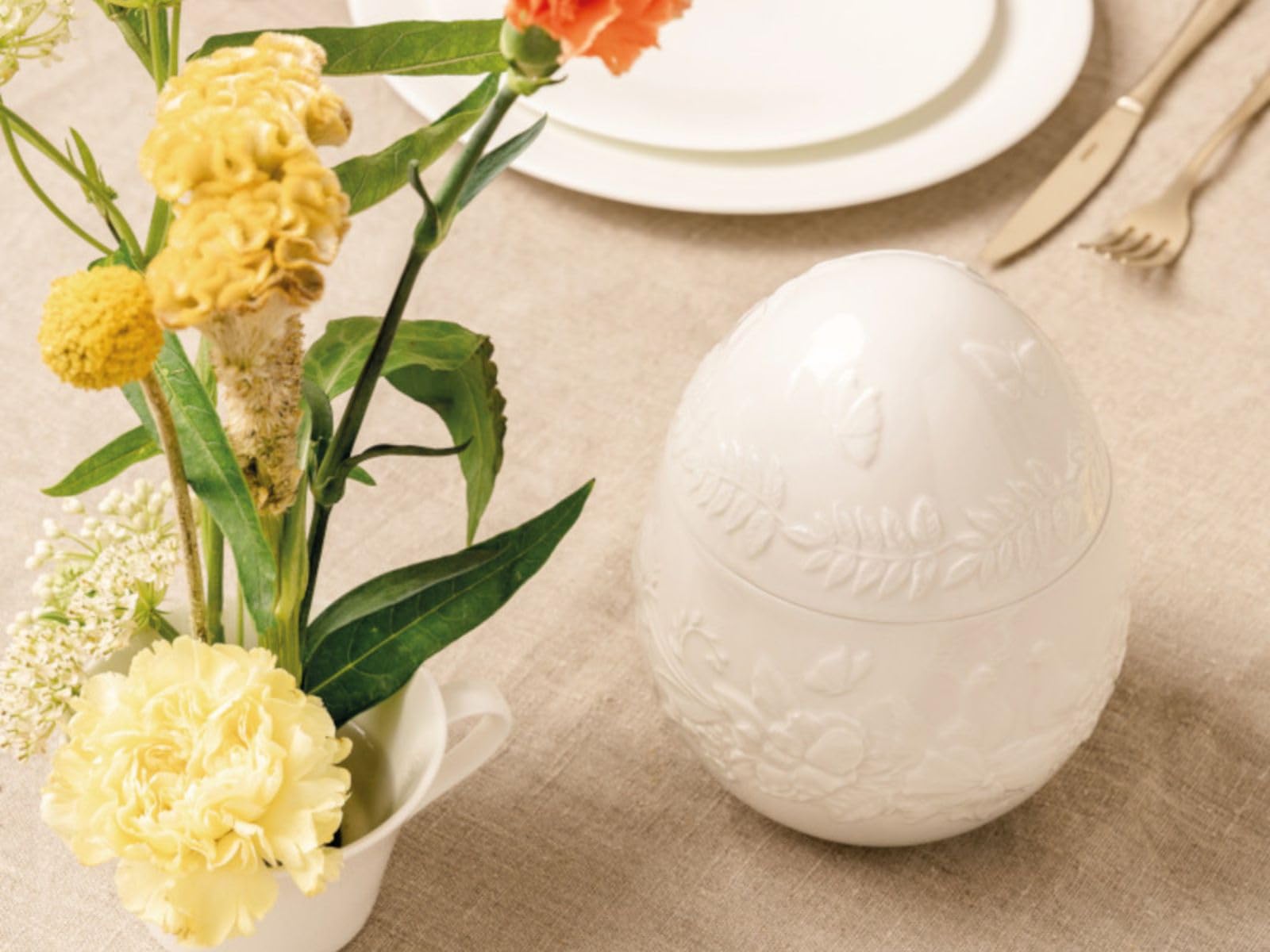 Hutschenreuther Serie de regalo de huevo edición especial – ovalado, porcelana, color blanco