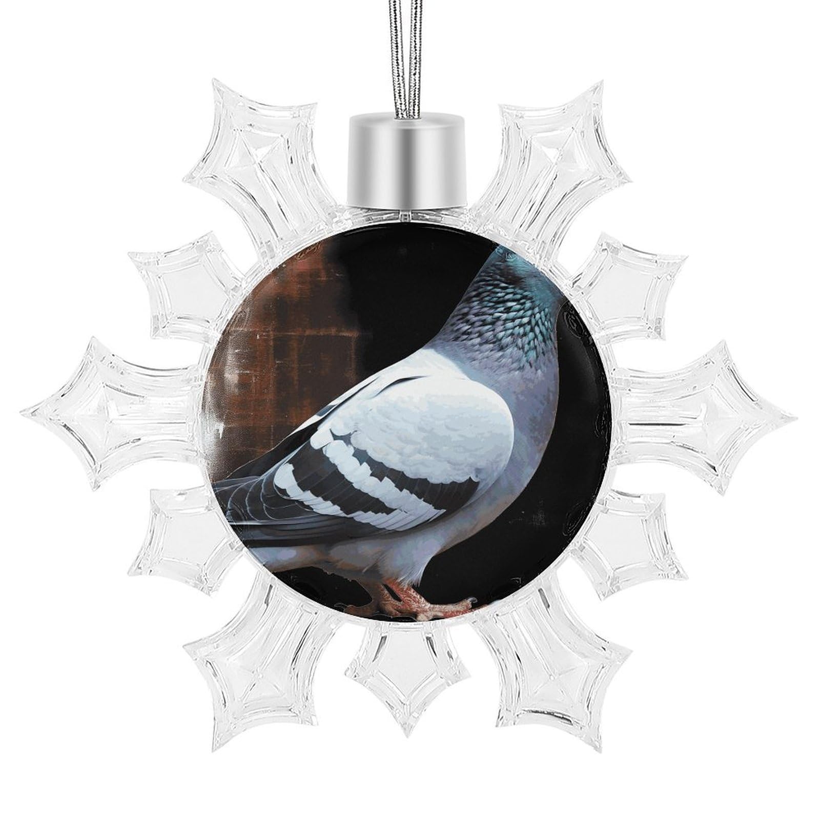 Pigeon Snowflake Ornaments Cute Snowflake Pendant Exquisite Christmas Tree Ornaments for Christmas Weddings New Year Birthday Holiday Celebration