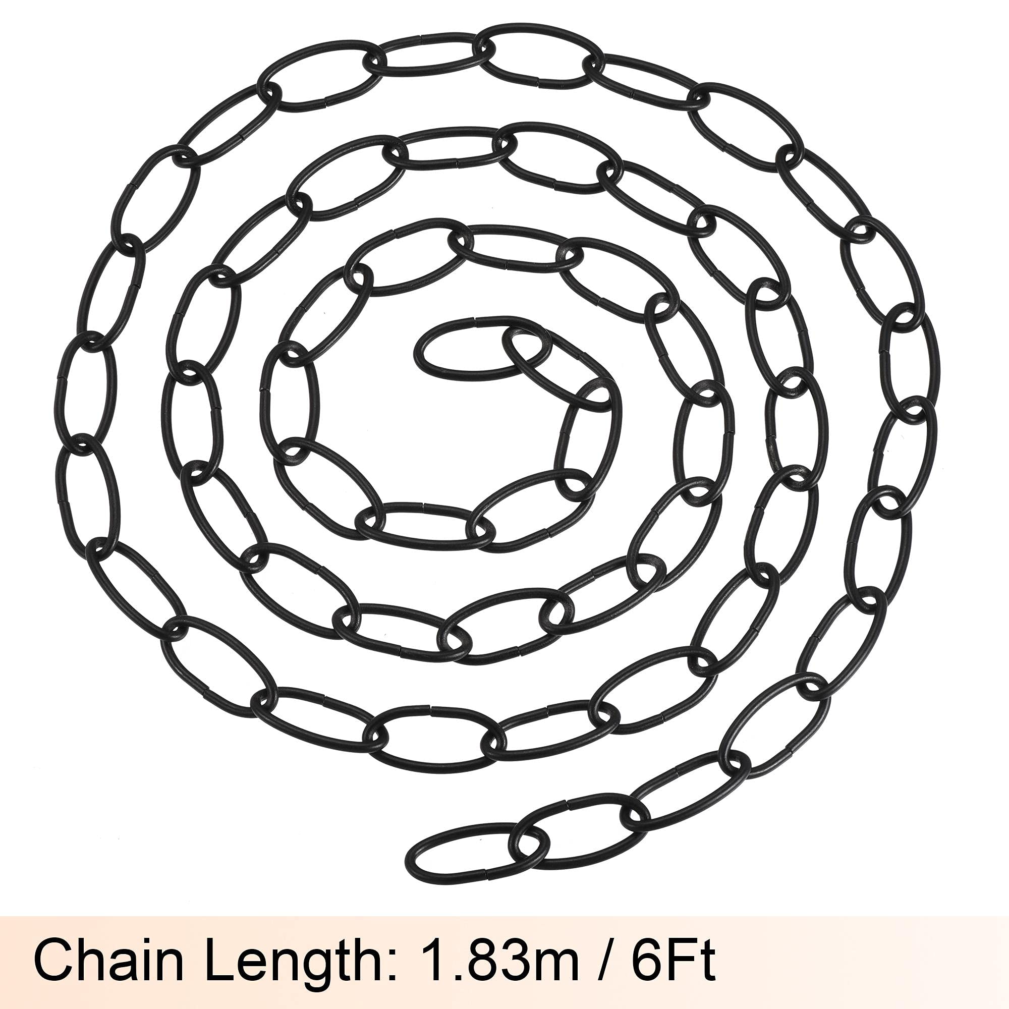 Pendant Light Fixture Chain 3mm Thick 1.83m With Connectors Hook Loops - View #2