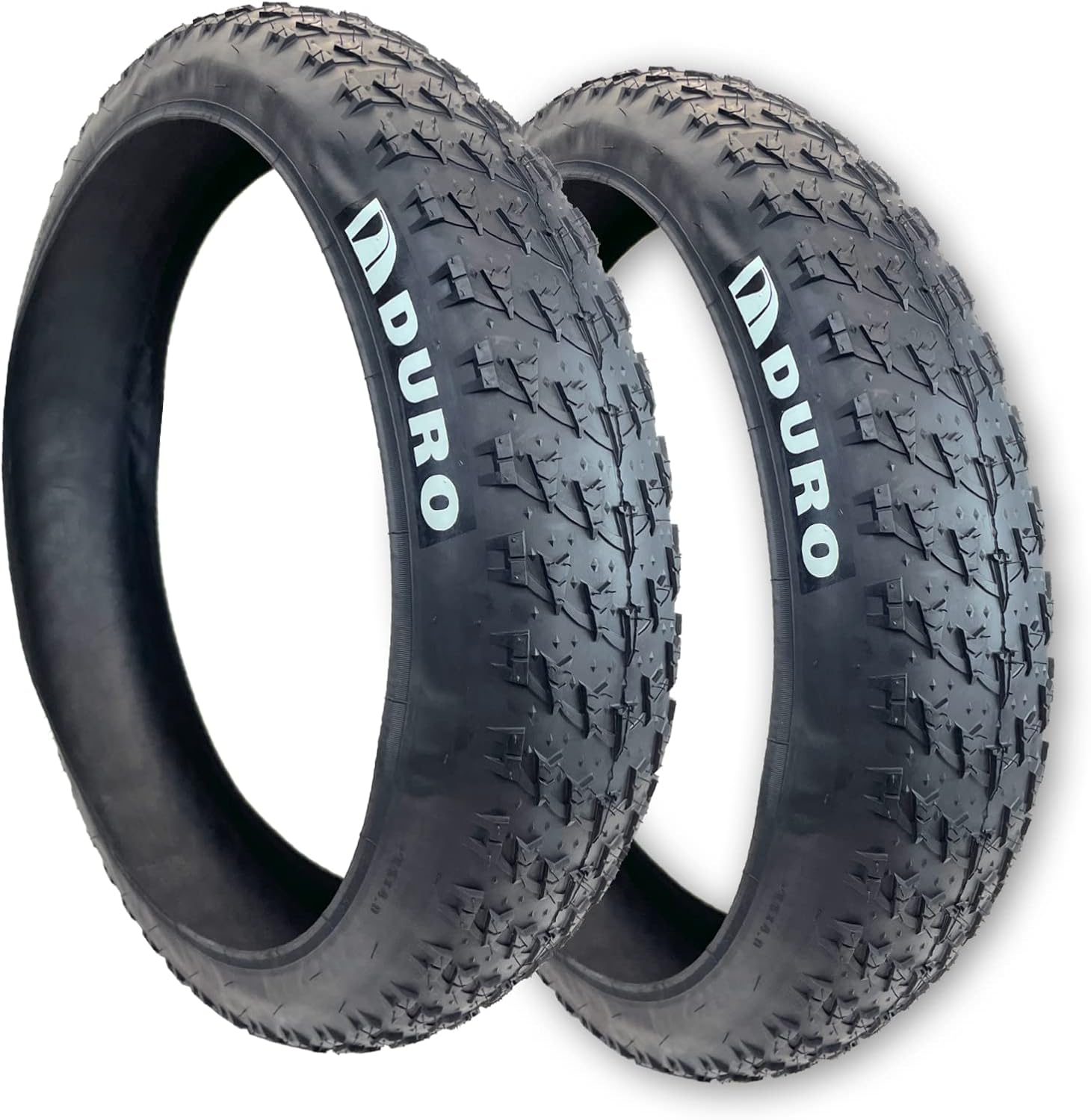 Two Duro Tire 26x4.0 Big D Fat Bike Mountain Bike Tires with Folding Beads 26x4 Black 26 x 4.0