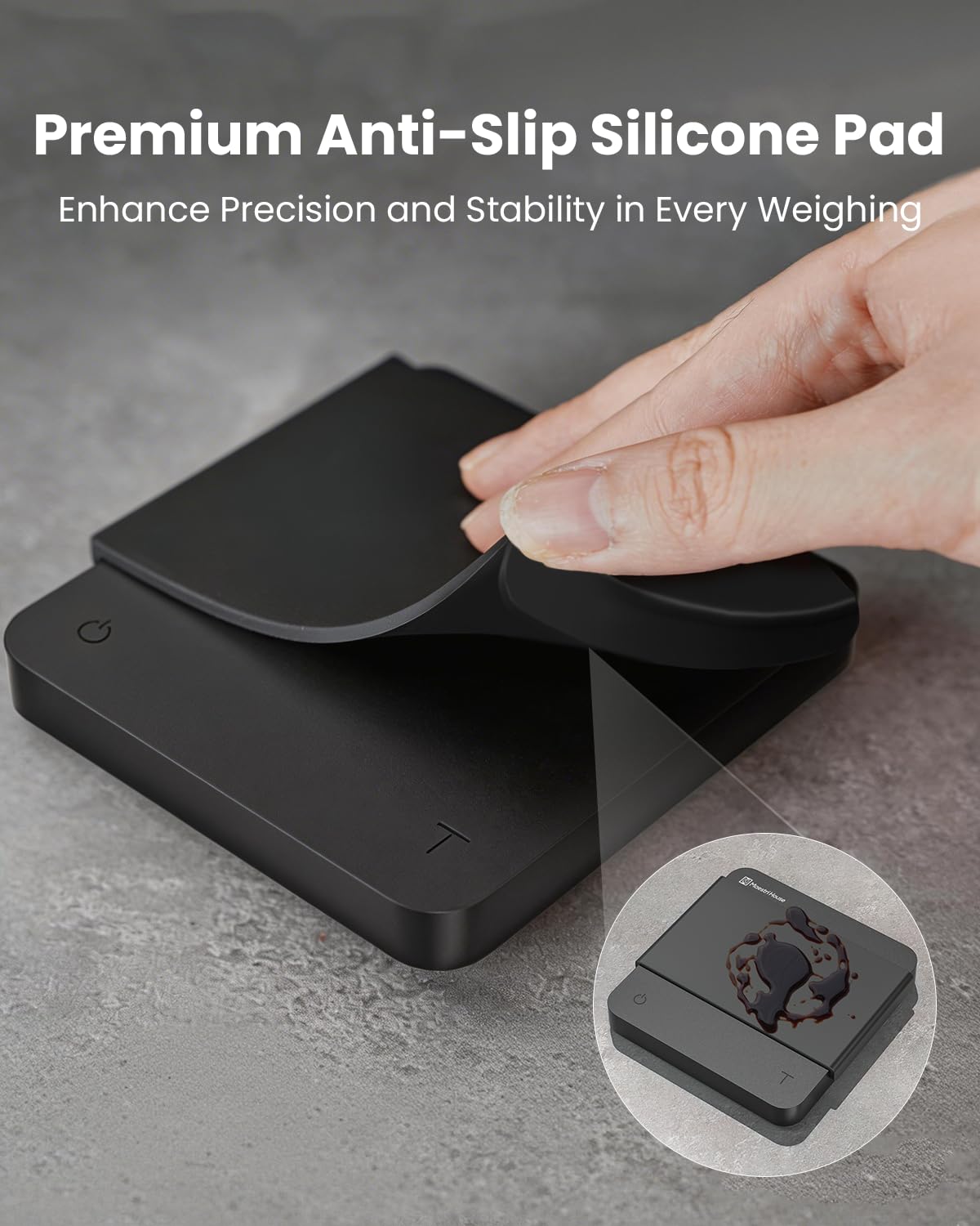 Maestri House S1 Air Espresso Scale with Timer, 0.1g Precision Coffee Scale with Auto Tare, 3 Smart Brew Modes, Ultra-Slim 0.63" Low-Profile, Rechargeable Digital Scale for Espresso & Pour Over