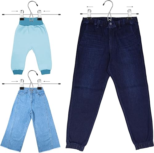 Miniatura 6 de 24 piezas de suministros de dormitorio universitario decoración falda pantalones perchas con clips resistente clip ahorro espacio apilable añadir en