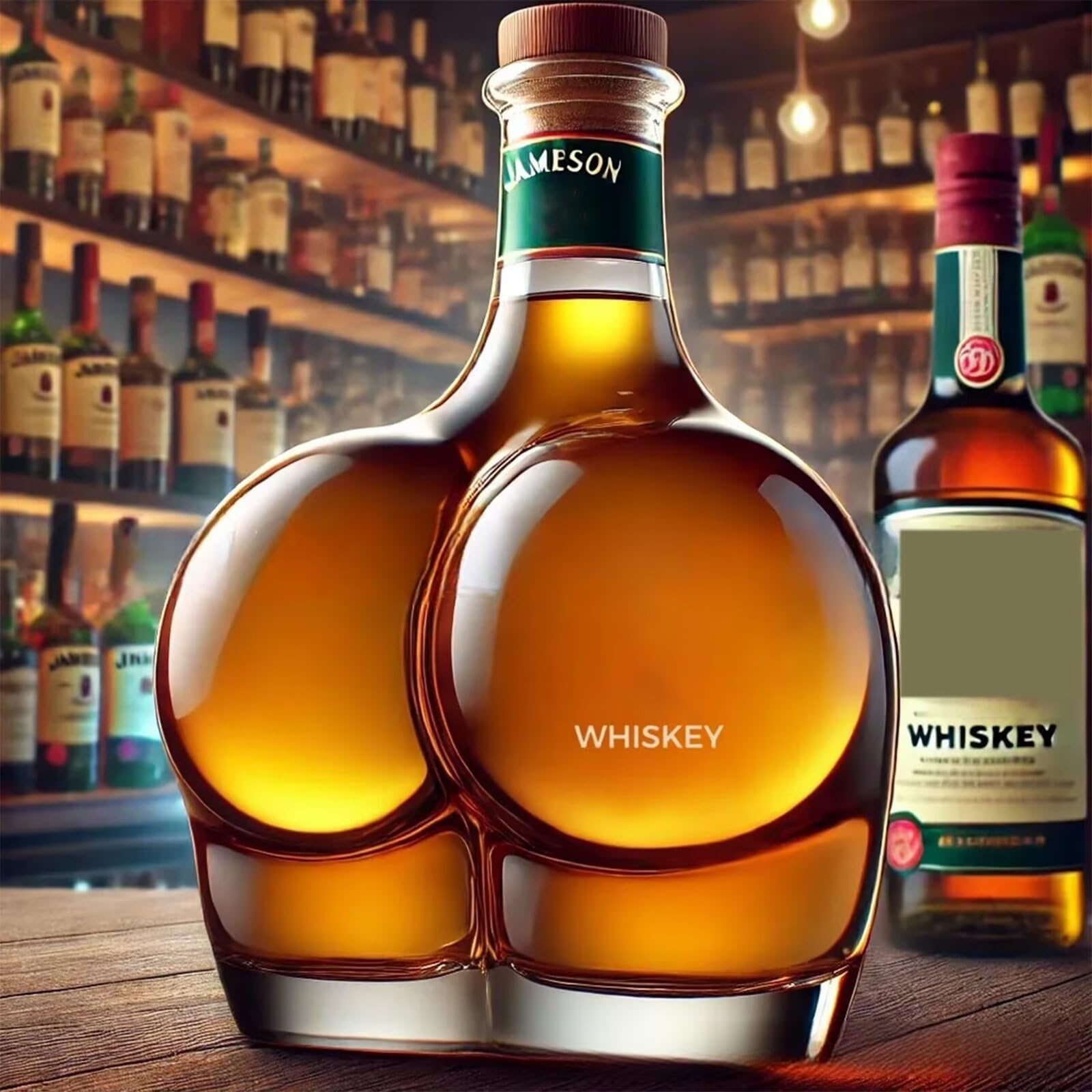 VHcgCGJ Animal-shaped decanter, 300ML Whiskey Decanter Wine Bottles Art Statue Figurine - 3D Buttock Shape Bottle(E)