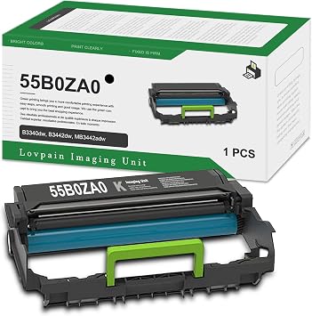 55B0ZA0 Imaging Unit 1-Pack,Black Lvan Compatible 55B0ZA0 Photoconductor Unit Replacement for Lexmark MS331 MS331dn MS431dn MX331adn MX431adn B3340dw B3442dw MB3442adw XM1342 M1342 MB3442i Printer