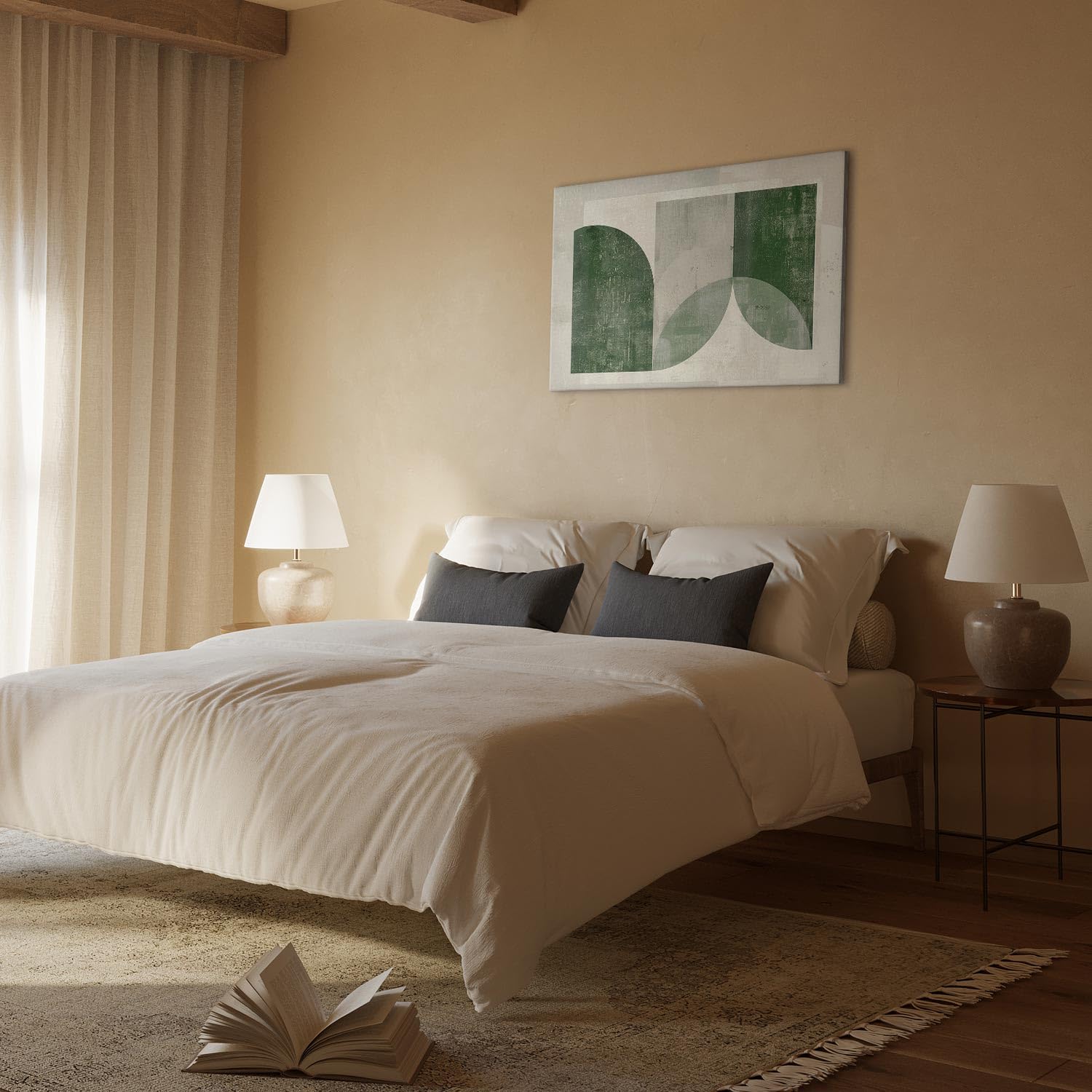 murando - Quadro Moderno per Soggiorno Grandi, Astratto Verde Boho 120x80cm