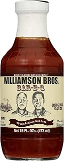 Williamson Bros. Bar-B-Q Original BBQ Sauce, 16 oz - Gluten Free, Vegan Barbecue Sauce for Grilling