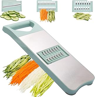 3-Blade Mandoline Slicer for Kitchen,Stainless Steel Slicer Vegetable Cutter, Carrot Shredder, Kitchen Grater(Seafoam green, 3-in-1)
