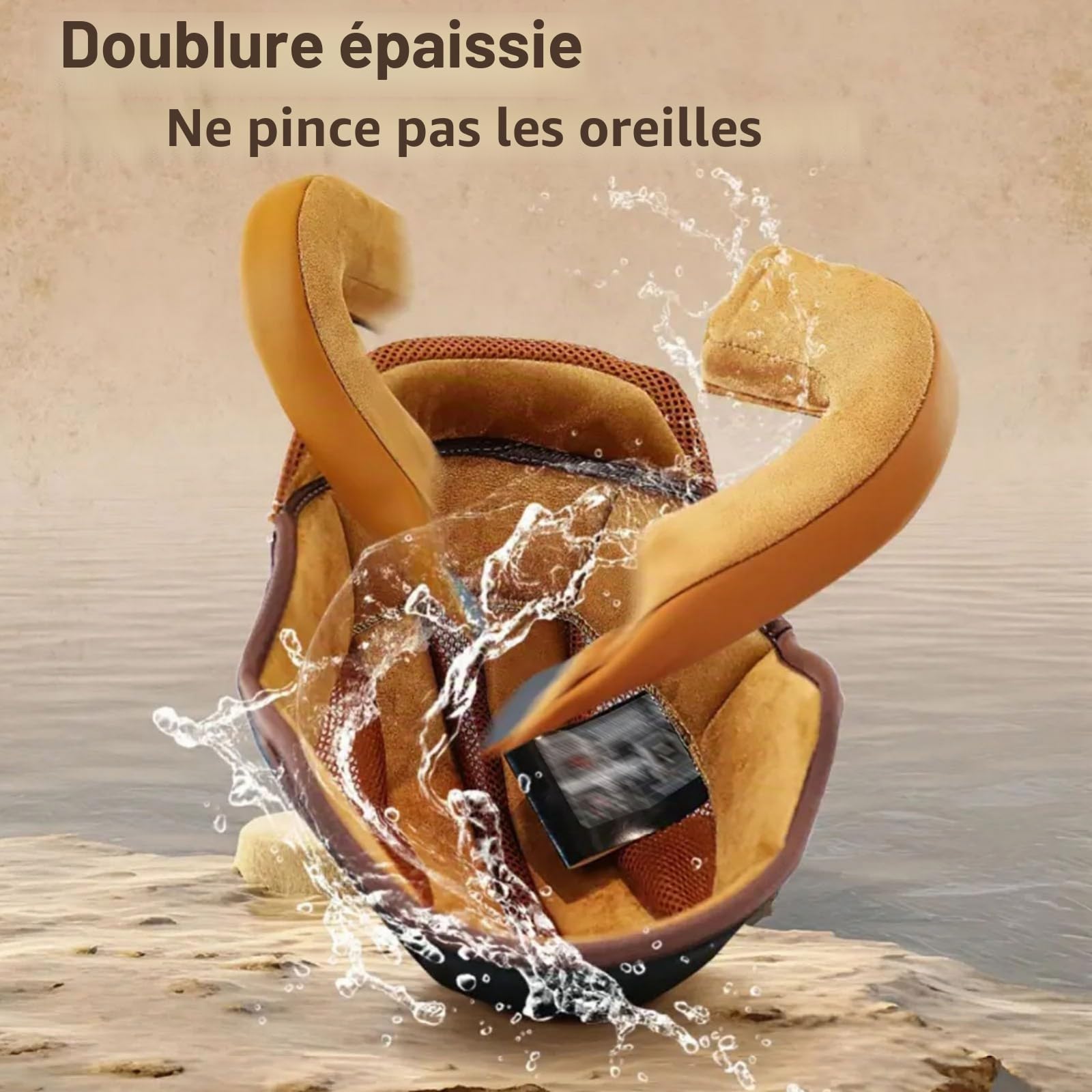 Demi Casque de Moto Vintage, Casque Ouvert Hommes Femmes, Casque de Moto Rétro Demi-Jet avec Visière Solaire, Adultes Casque Scooter Cruiser Cyclomoteur, Homologué ECE/Dot 54-63cm