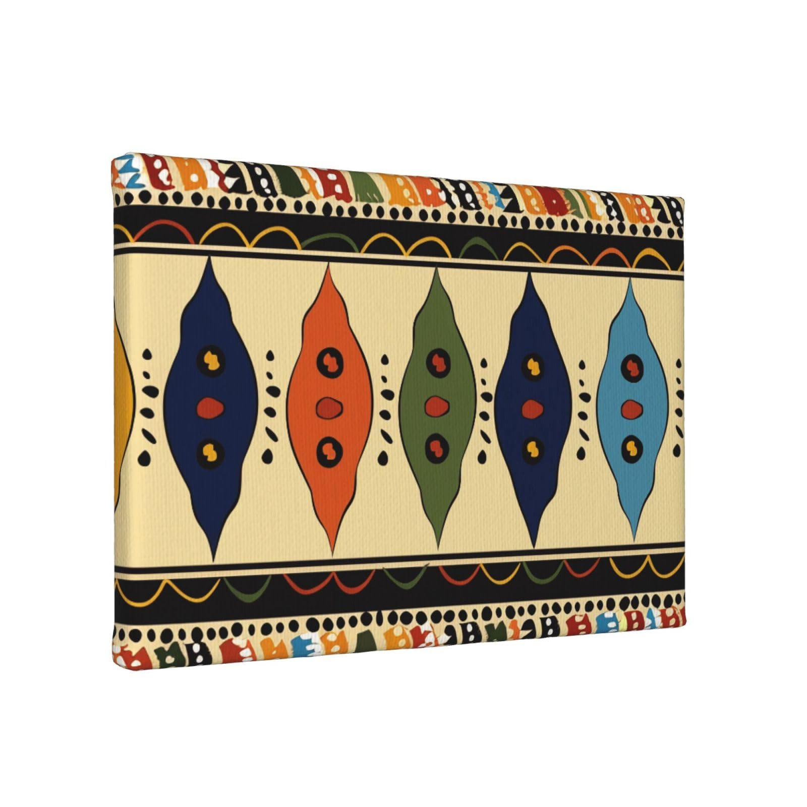 YKLJG Bohemia Style Traditional African Pattern Printed Wall Art Canvas Painting 30x20 CM Wooden Framed Picture Painting Artwork Prints for Bedroom Kitchen Home Office Decor