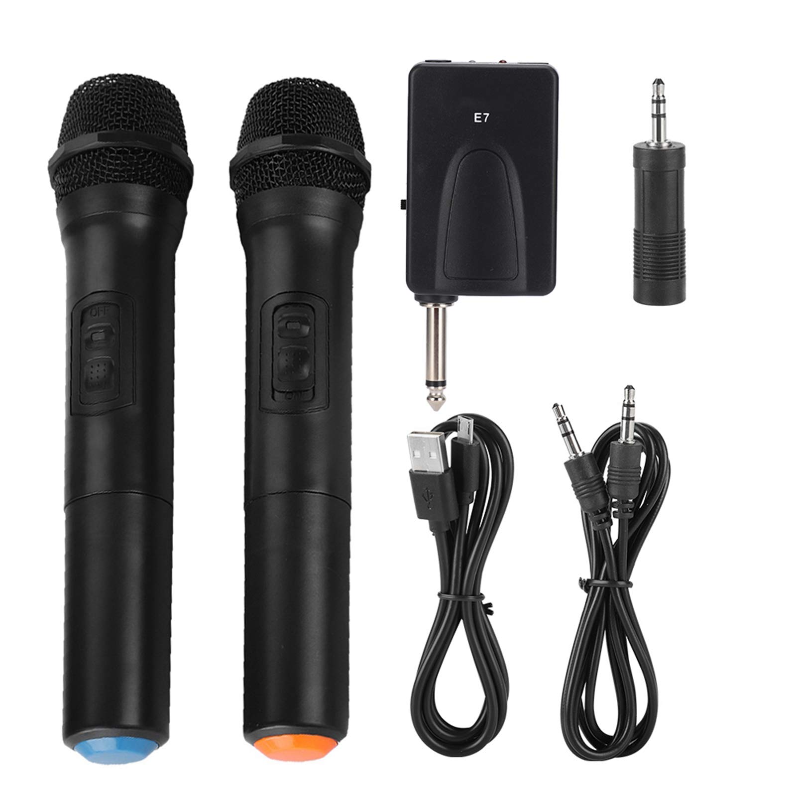 Goshyda Micrófono de Mano inalámbrico Micrófono de Mano inalámbrico VHF Universal con Receptor/Antena para Karaoke/reunión de Negocios