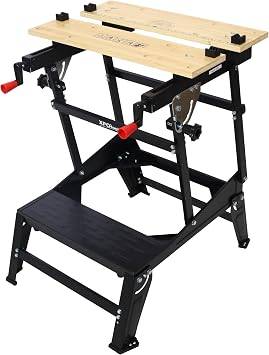 Multifunctional Workbench, Portable Foldable Workbench, Holds Up to 550 Pounds, with Adjustable Jaws, Vertical Clamping and Four Adjustable Rotating Pins, Suitable for DIY, Woodworking