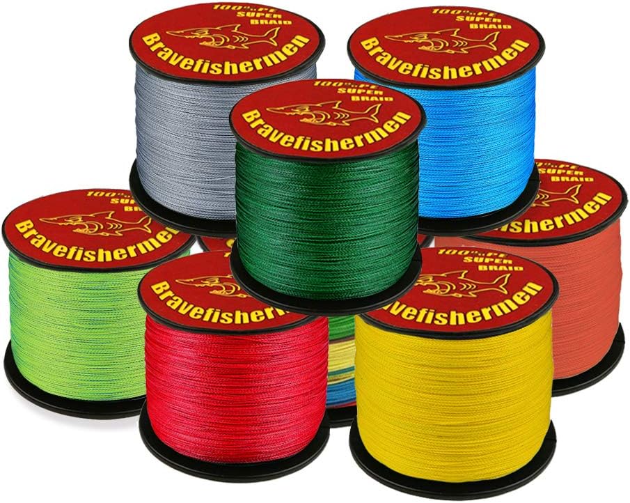 Braided Fishing Line 100m 300m 500m 1000m Saltwater 4 Strand 8lb-100lb Orange Gray Yellow Blue Tackle Accessories