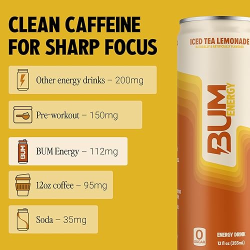 Vista 118 de BUM - Bebida energética sin azúcar, cereza escarcha, ligeramente carbonatada y sin colores artificiales, cafeína natural y citicolina para energía