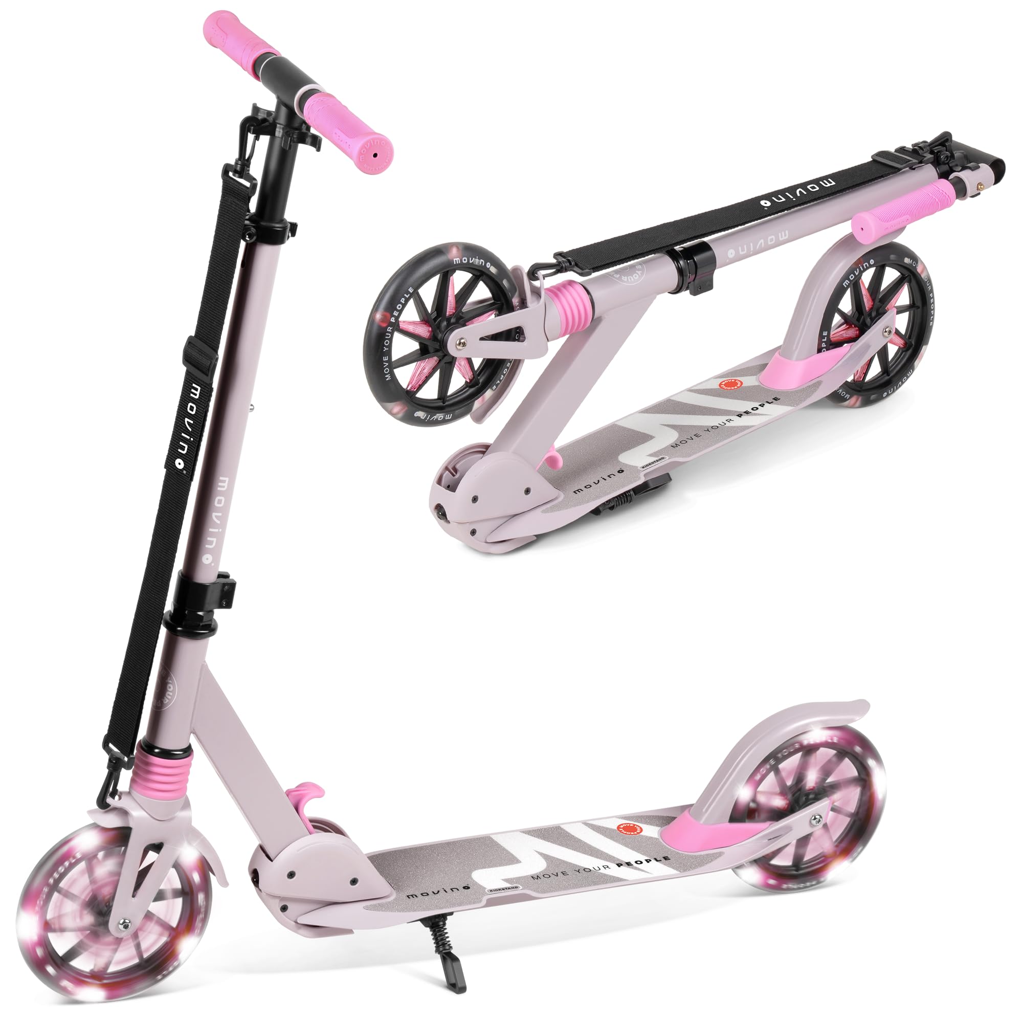 Movino Patinete para Niños Adultos y Adolescentes hasta 100 kg - Scooter Plegable Urbano - Ruedas LED Grandes 180 mm - Manillar Ajustable - City Light — view 13