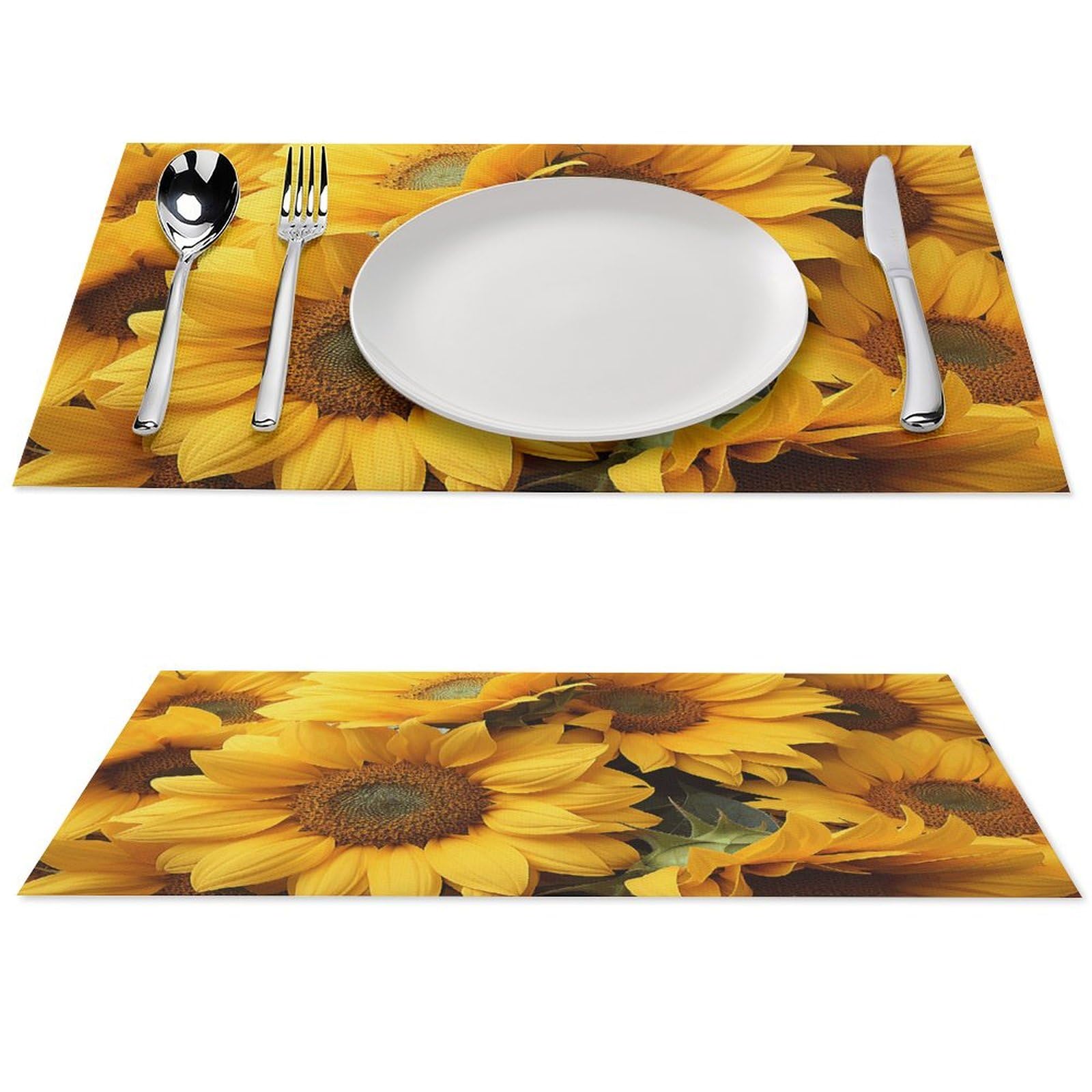 Set de table tournesol PVC antidérapant et résistant à la chaleur pour cuisine