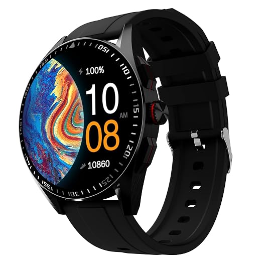 Fire-Boltt Invincible Plus 1.43" AMOLED Display Smartwatch with Bluetooth Calling, TWS Connection, 300+ Sports Modes, 110 in-Built Watch Faces, 4GB Storage & AI Voice Assistant (Black SS)