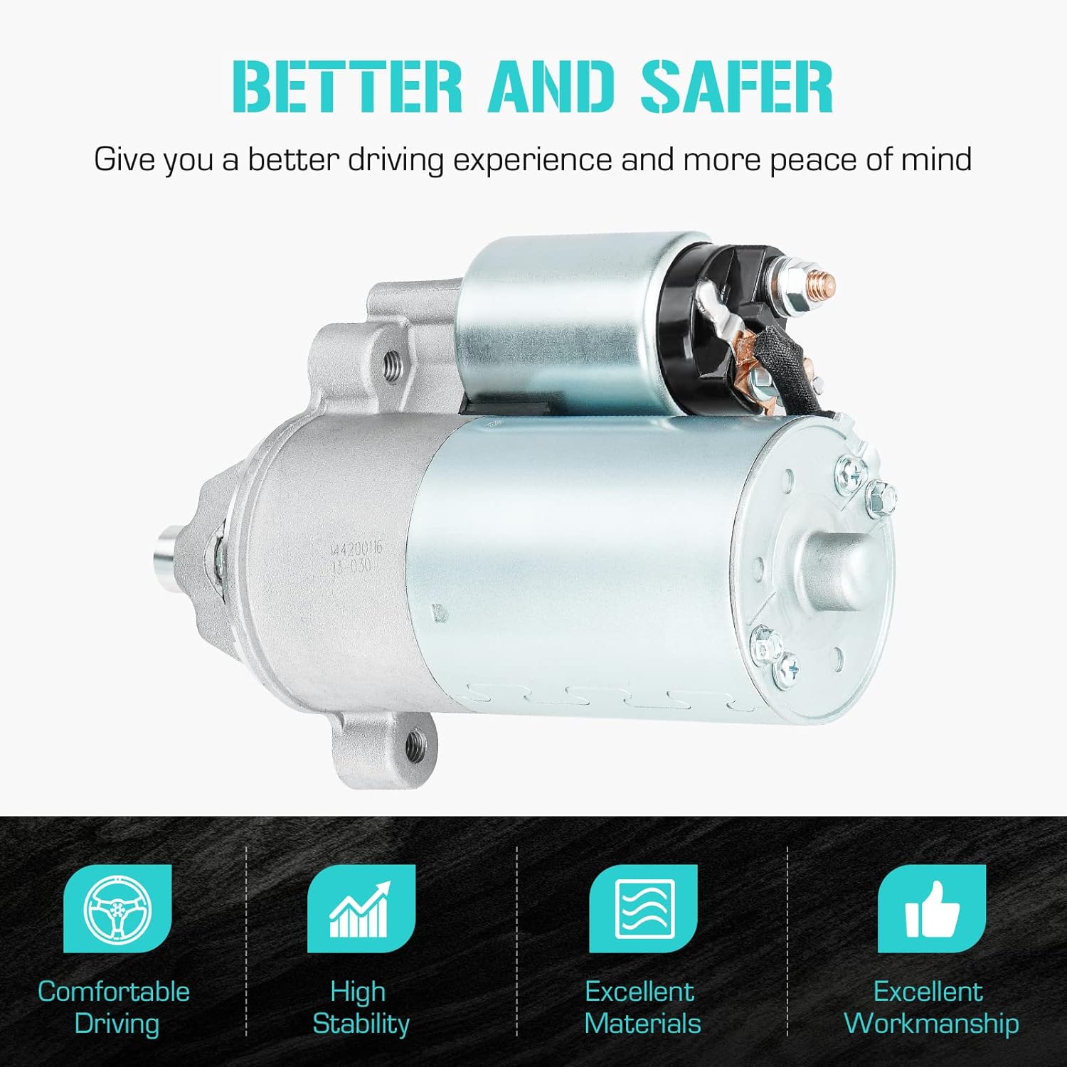 Starter for Ford Taurus 3.0 3.0L 2000-2007, for Mercury Sable 3.0L 2000-2005(Only fit for OHV), Replaces for 112604 6F1T-11000-AA 410-14052 SA-938 SR111112 2-2023-FD 336-1934 6642N
