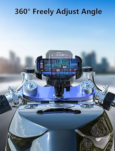 Miniatura 5 de Kewig Soporte de teléfono para horquilla de motocicleta con amortiguador de vibraciones, soporte ajustable de alta resistencia para teléfono de