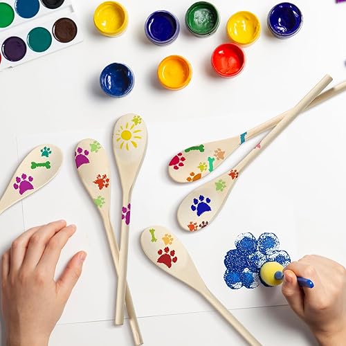 Miniatura 6 de 100 cucharas de madera de 10 pulgadas, regalos para mamá, cucharas de madera ovaladas, cucharas de madera para bricolaje, cuchara de madera para