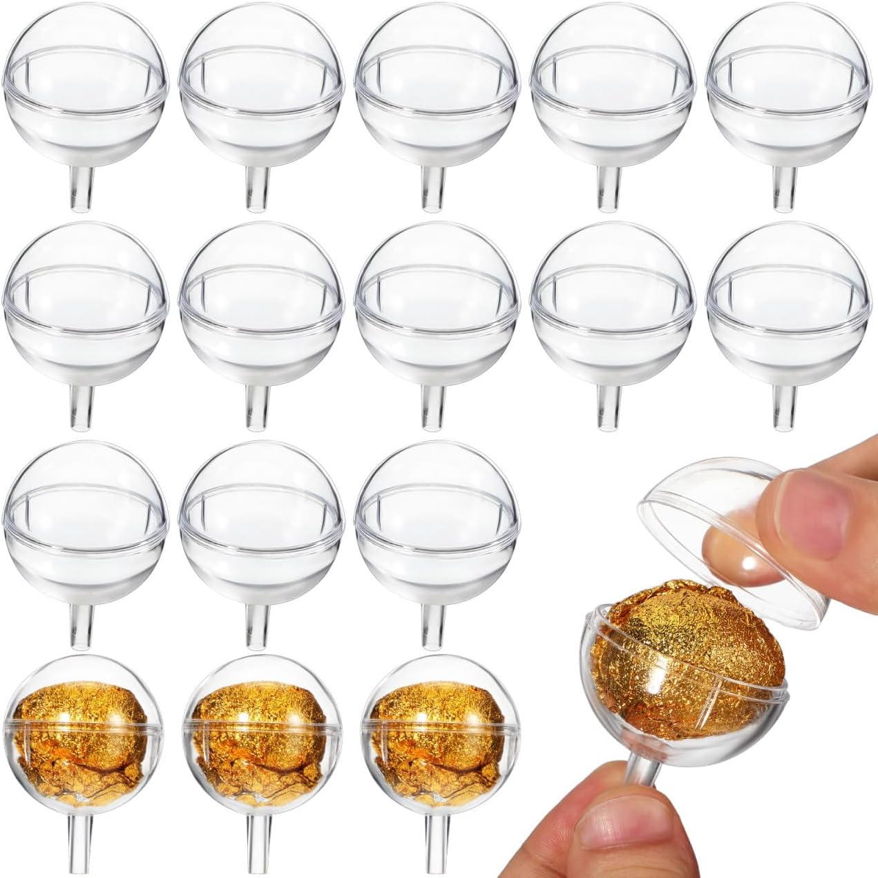 ibasenice 95PCS Clear Chocolate Cup Holder, Transparent Truffle Wrappers for DIY Candy Bouquets, Plastic Floral Base for Valentine's Day, Wedding and Party Decoration, Fits Standard Round Chocolates