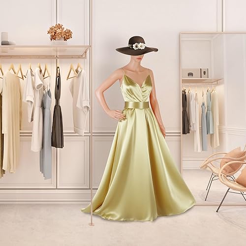 Miniatura 7 de HomGarden Maniquí femenino de cuerpo completo, soporte ajustable de 69 pulgadas, maniquí realista, maniquí de exhibición, modelo de vestido con