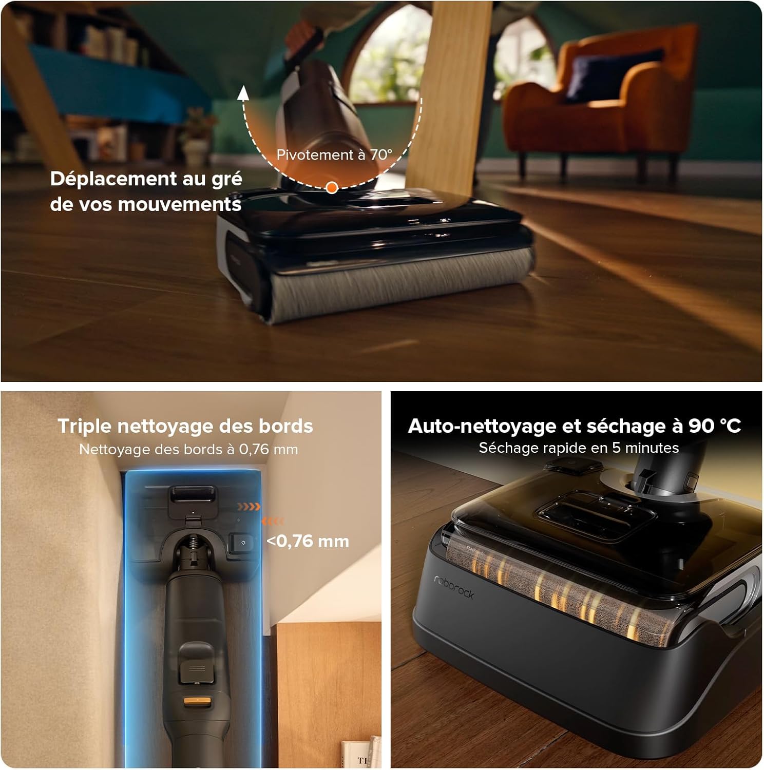 Roborock F25 Combo maneuverability and edge cleaning