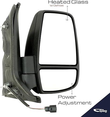 Miniatura 2 de Spieg Espejo lateral del pasajero para Ford Transit 150 250 350 2015-2019 Cargo Van | Conjunto de espejo retrovisor derecho Power Adj calefactable