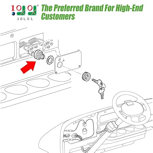Miniatura 2 de 10L0L Interruptor de llave de encendido para carrito de golf EZGO Electric Golf Cart 17421G1, 2 terminales