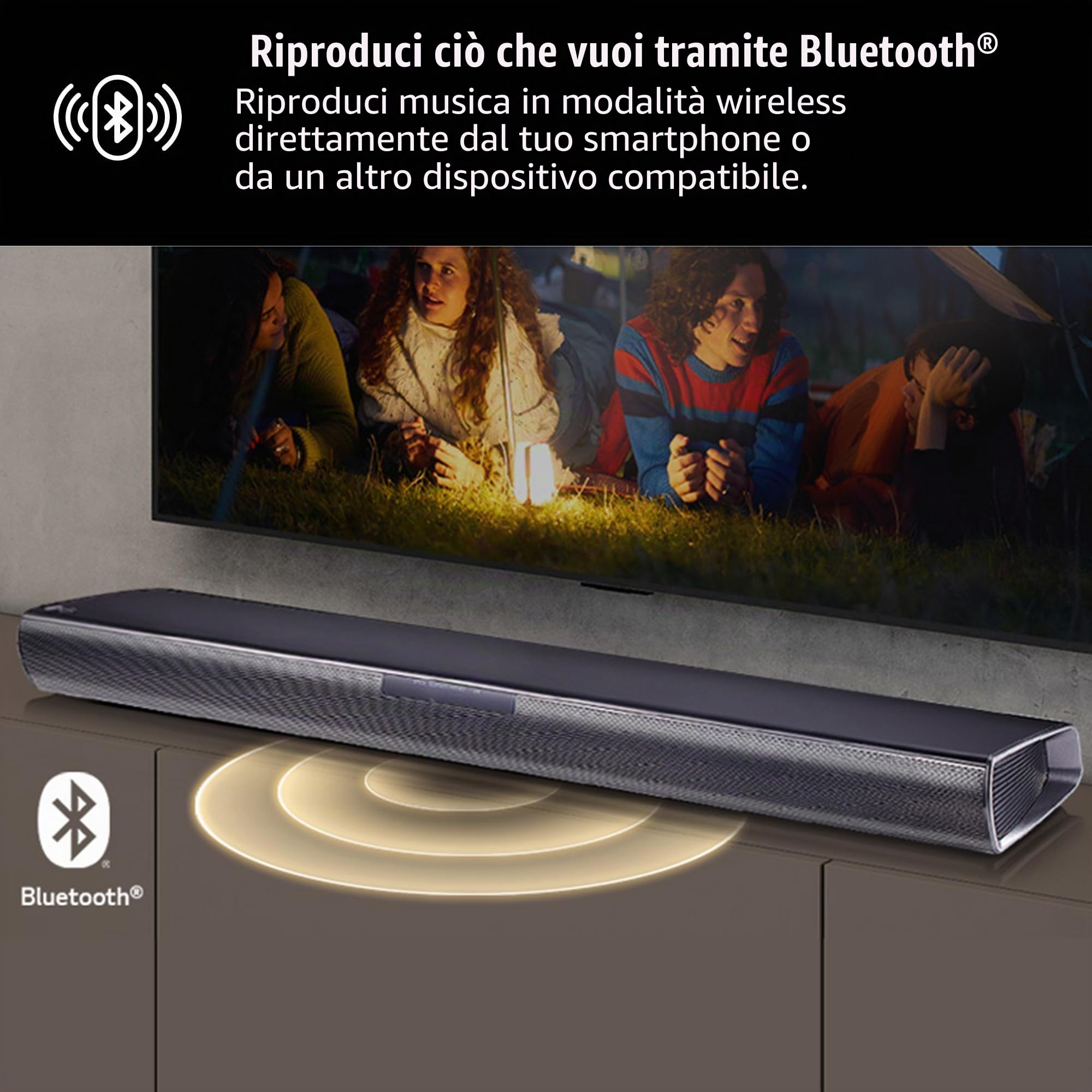 LG SQC4R - Barra audio intelligente, 220 W, Dolby Digital, compatibile con LPCM, Equalizzatore di Bassi, 4.1 Canali, Nero