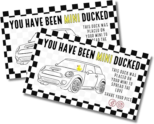 You've Been Ducked Mini Card Cooper Paquete de 50 etiquetas de 2 x 3.5 pulgadas para pegar etiquetas a patos de goma general British Flag Racing