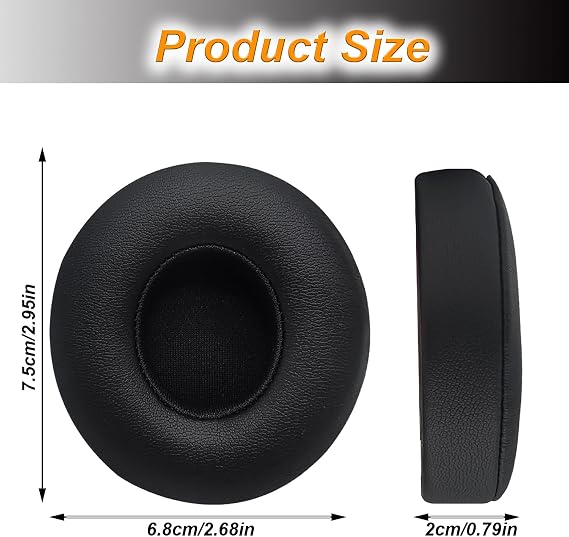 Beats Solo 2/Solo3 için yedek kulak pedleri kablosuz kulak yastıkları Kulaklık aksesuarları/Yumuşak Protein Deri/Gürültü Yalıtımı Bellek Köpüğü Kulak Muffs/Güçlü Yapışkan Bant/Ekstra