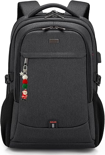 Miniatura 28 de DUSLANG Mochila para portátil de 17 pulgadas para viajes, resistente al agua, mochila universitaria para hombres, bolsa para computadora portátil