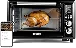 Cosori Air Frier Grille-pain Oven Combo 26QT Comptoir, 11-in-1 Four à convection intelligente, four à pâtisserie, acier inoxydable 6 Couper le toast 12" Pizza,75 Recettes