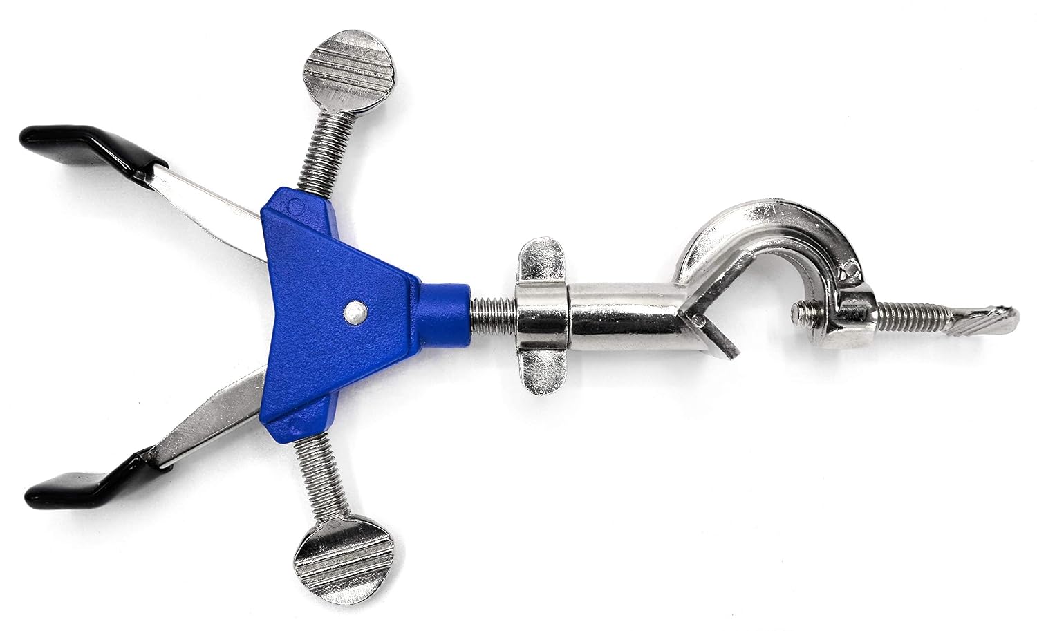 One-Day Sale: Up to 60% Off 2 Prong, Vinyl Coated, Spring Loaded Clamp on Swivel Bosshead - 2.75 Max Clamp Opening, Bosshead fits up to 18mm Rods - Powder Coated Alloy Clamp - Research, Industrial Grade - Eisco Labs