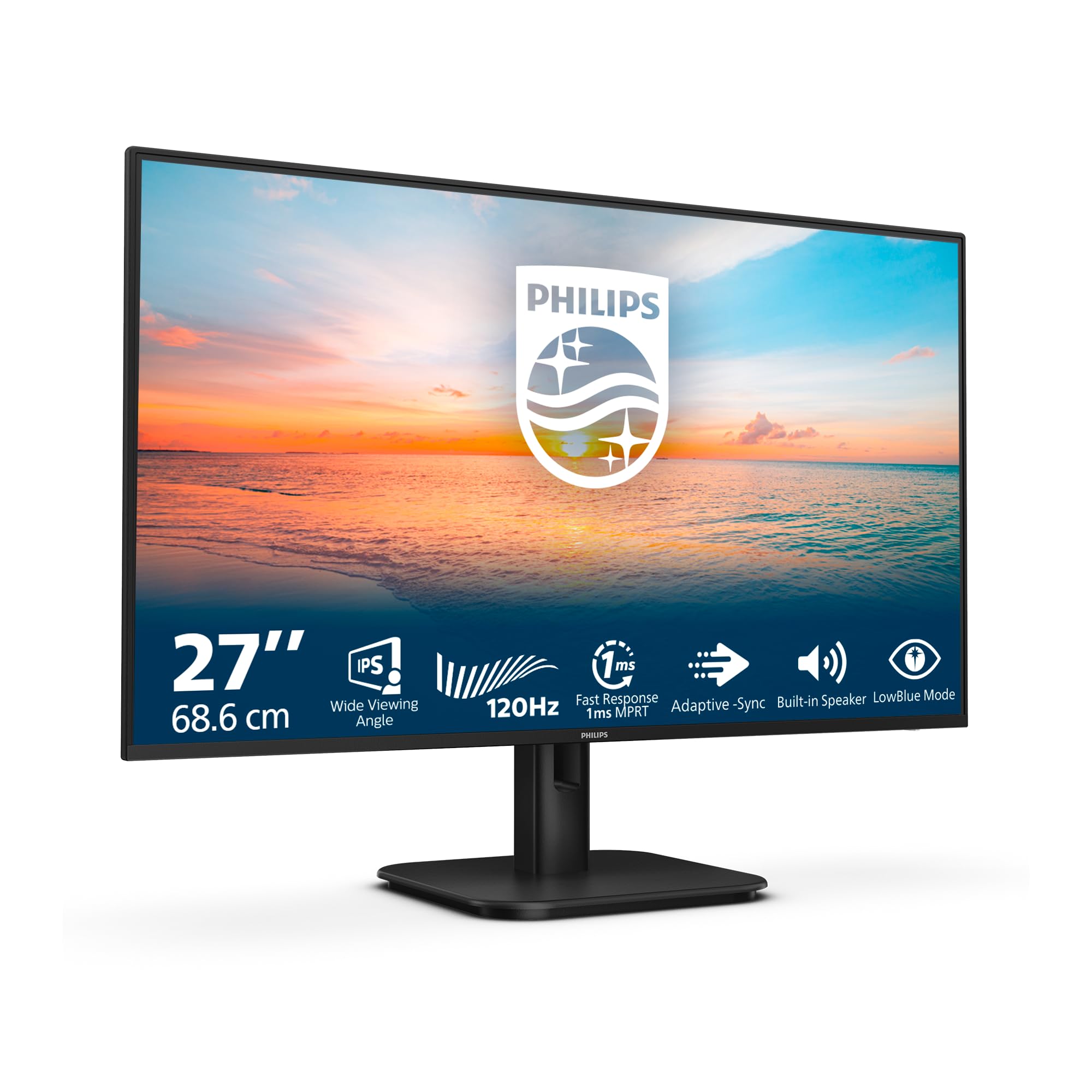 Philips Philips 27E1N1200A - 27 inch Full HD monitor, 120 Hz, Adaptive Sync., speakers (1920x1080, D-Sub, HDMI 1.4, DP 1.2) black