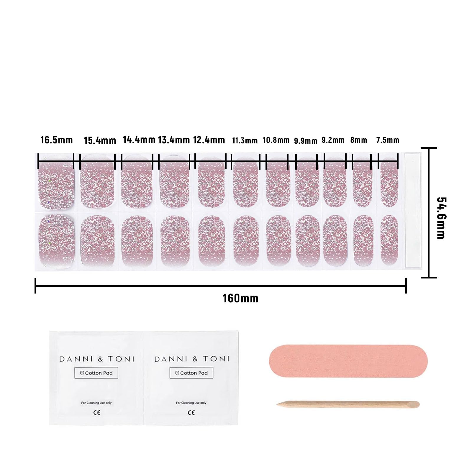 DEFGNOP 32 Nagelsticker UV Gel Folien Selbstklebend – Rosa, Für DIY Nageldesign, Wasserdicht & Langlebig