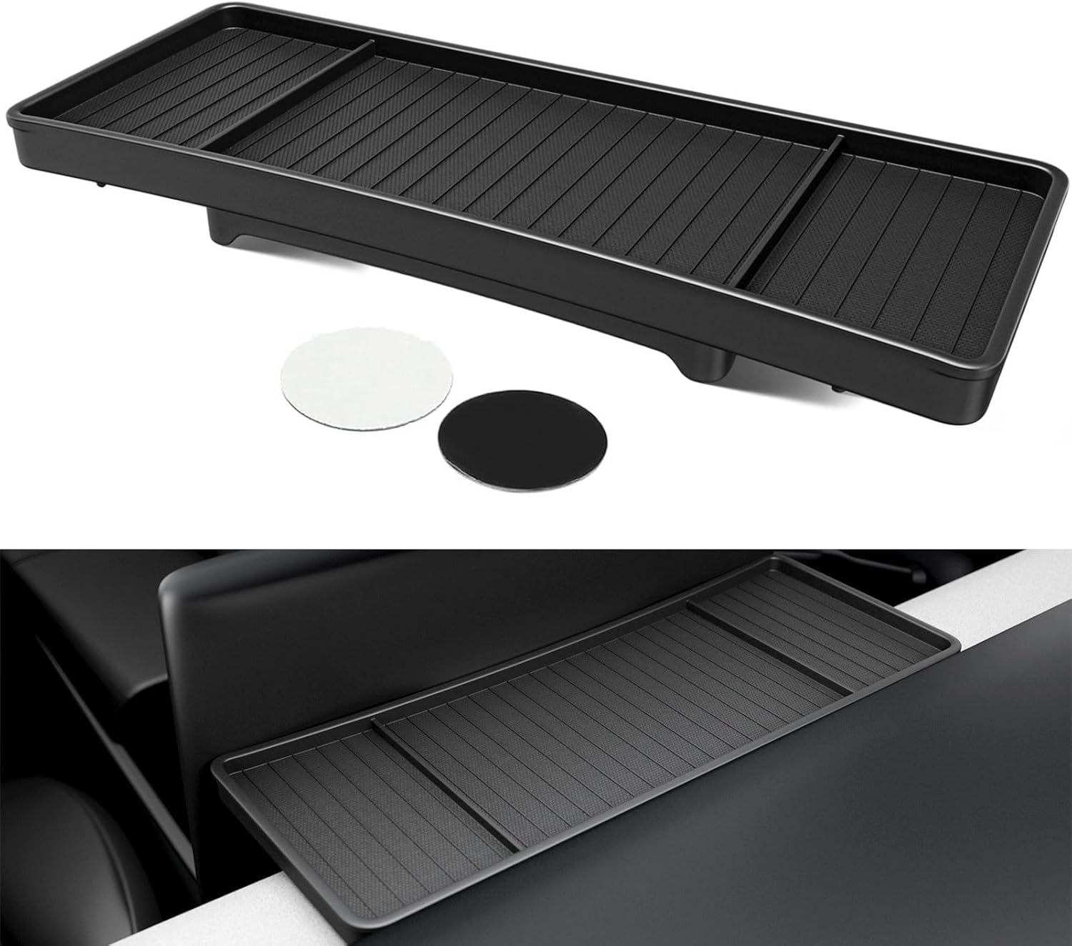 YHTAUTO Behind Screen Storage Tray for Tesla Model Y Juniper 2025 2026 (Premium & Performance), Tesla Model 3 Highland 2024 2025 2026, Screen Storage Box Non-Slip Sunglass Holder Interior Accessories