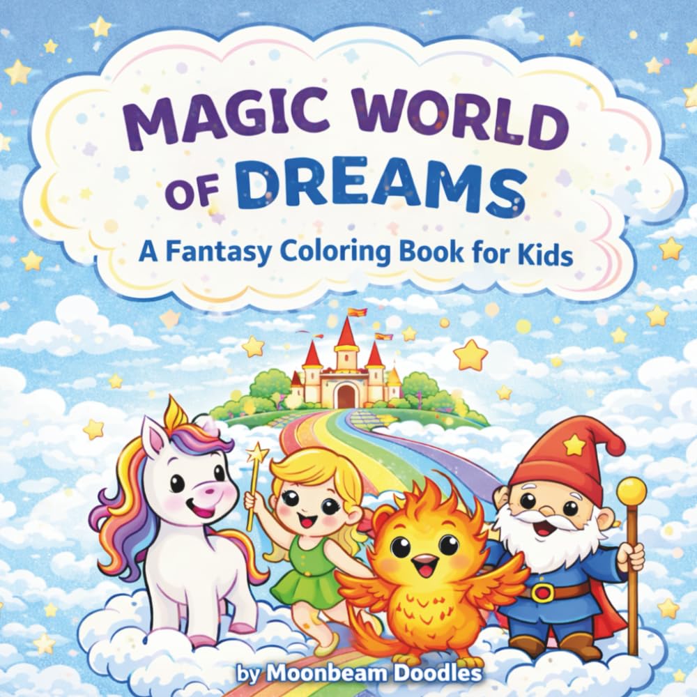 Magic World Of Dreams: A Fantasy Coloring Book for Kids