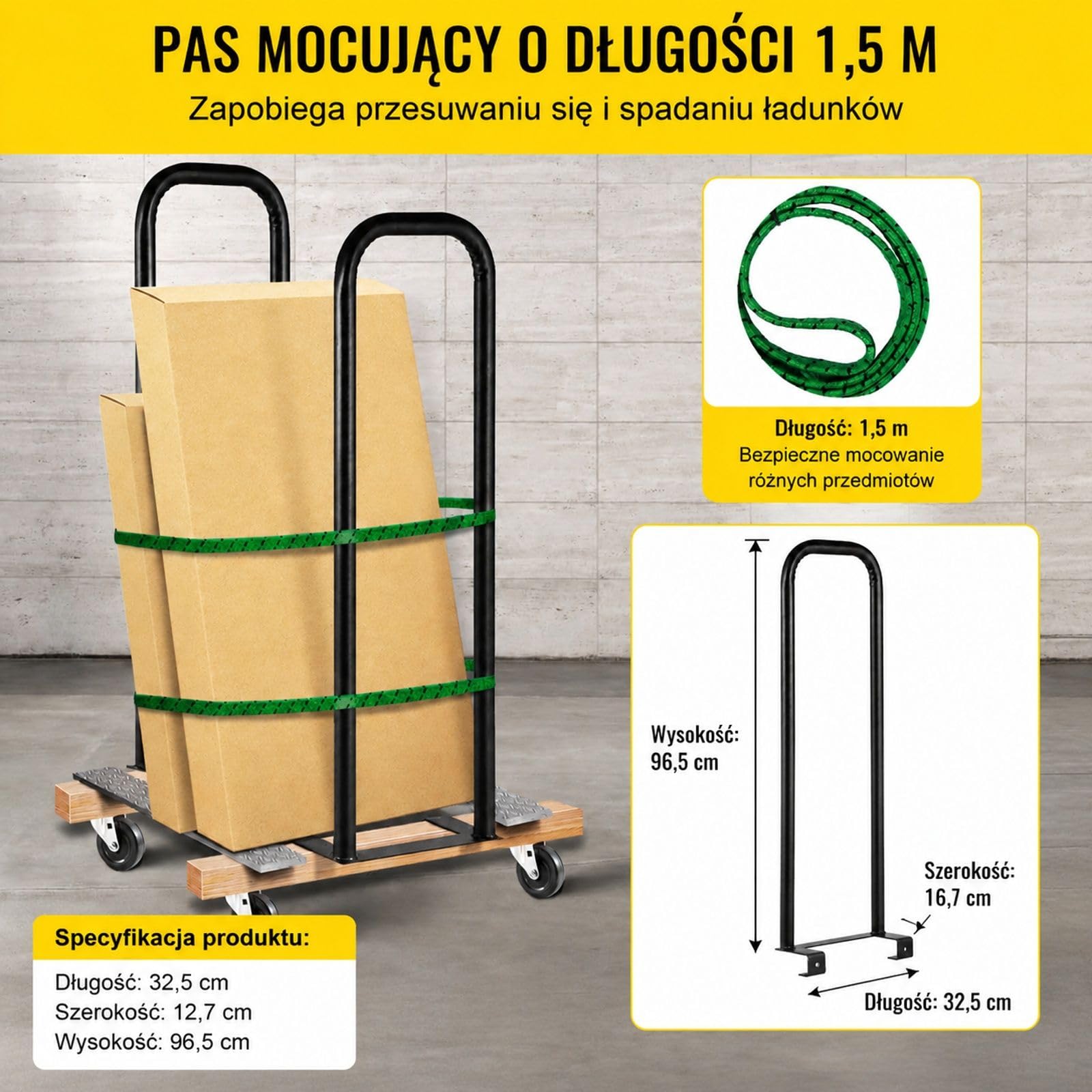 Pręt konwertera do wózka, adapter holowniczy do transportu materaca i przeprowadzek