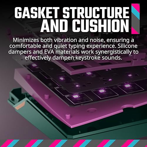 Miniatura 5 de Cooler Master MK770 Macaron Teclado mecánico inalámbrico RGB para juegos, interruptores rojos lineales Kailh Box V2, estructura de junta,