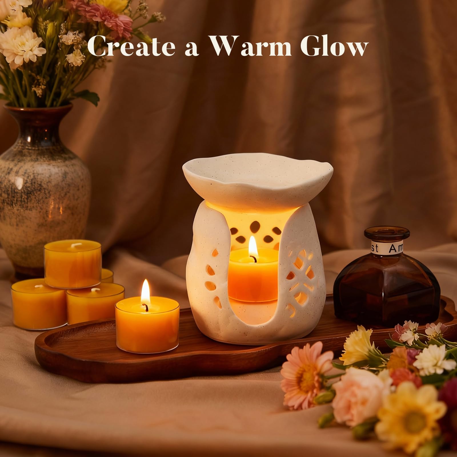 Crenovo Velas de té de cera de abeja, 8 horas de duración, no tóxicas, velas de té a granel sin perfume, cera de abeja natural 100% pura para relajación en el hogar, velas de té amarillas limpias sin