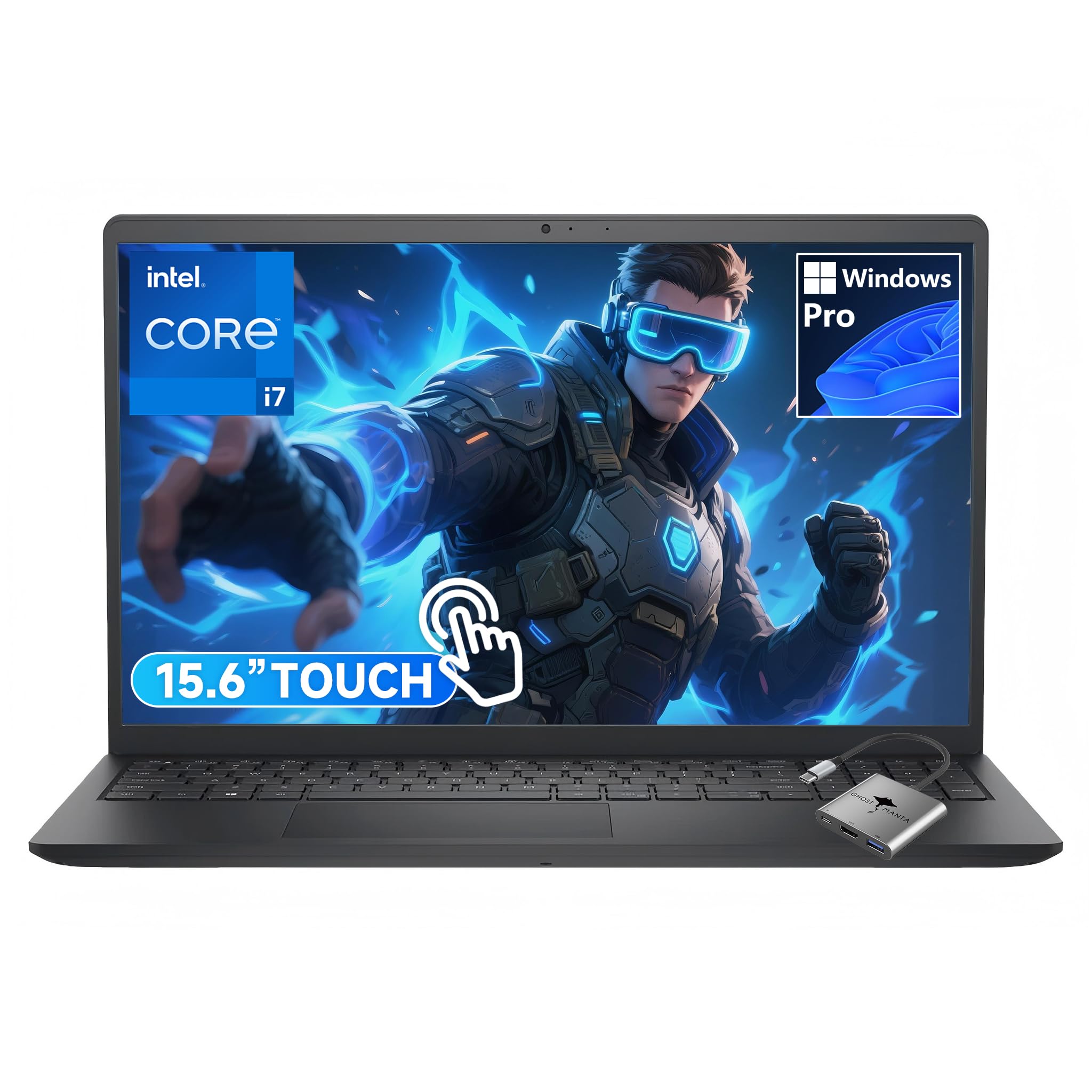Dell Touchscreen i7 Laptop, 10 Cores 15.6" FHD Intel Core i7-1355U(Up to 5GHz), 64GB RAM 2TB SSD WiFi6, Win 11 Pro Laptop Computer for Business Gaming
