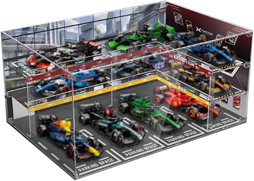 Acrylic Display Box for Lego 77242 77243 77244 77245 Racing Spaces, dustproof Transparent Box, Easy to Install Box only, Model not Included