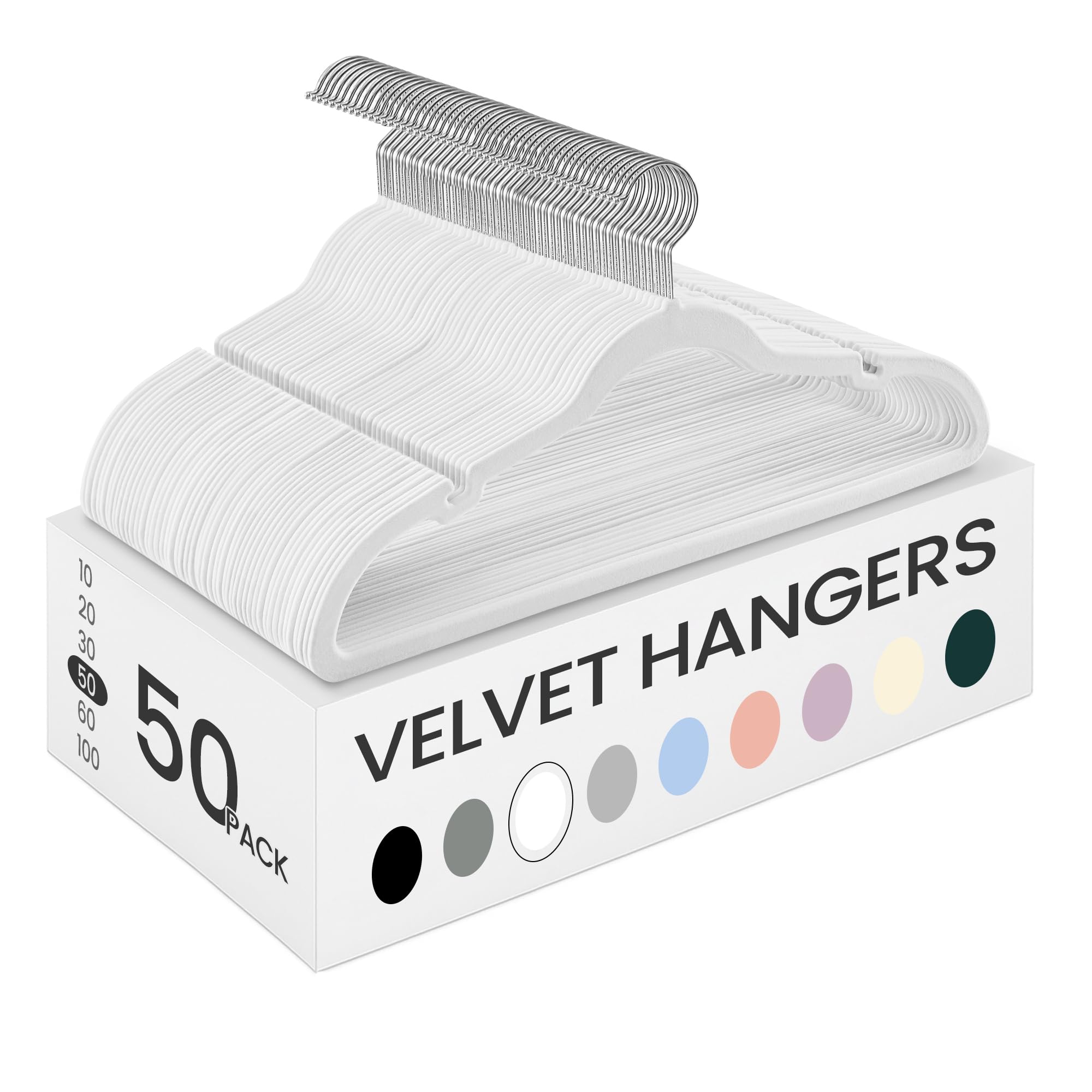 SONGMICS Velvet Hangers 50 Pack Non-Slip Notches