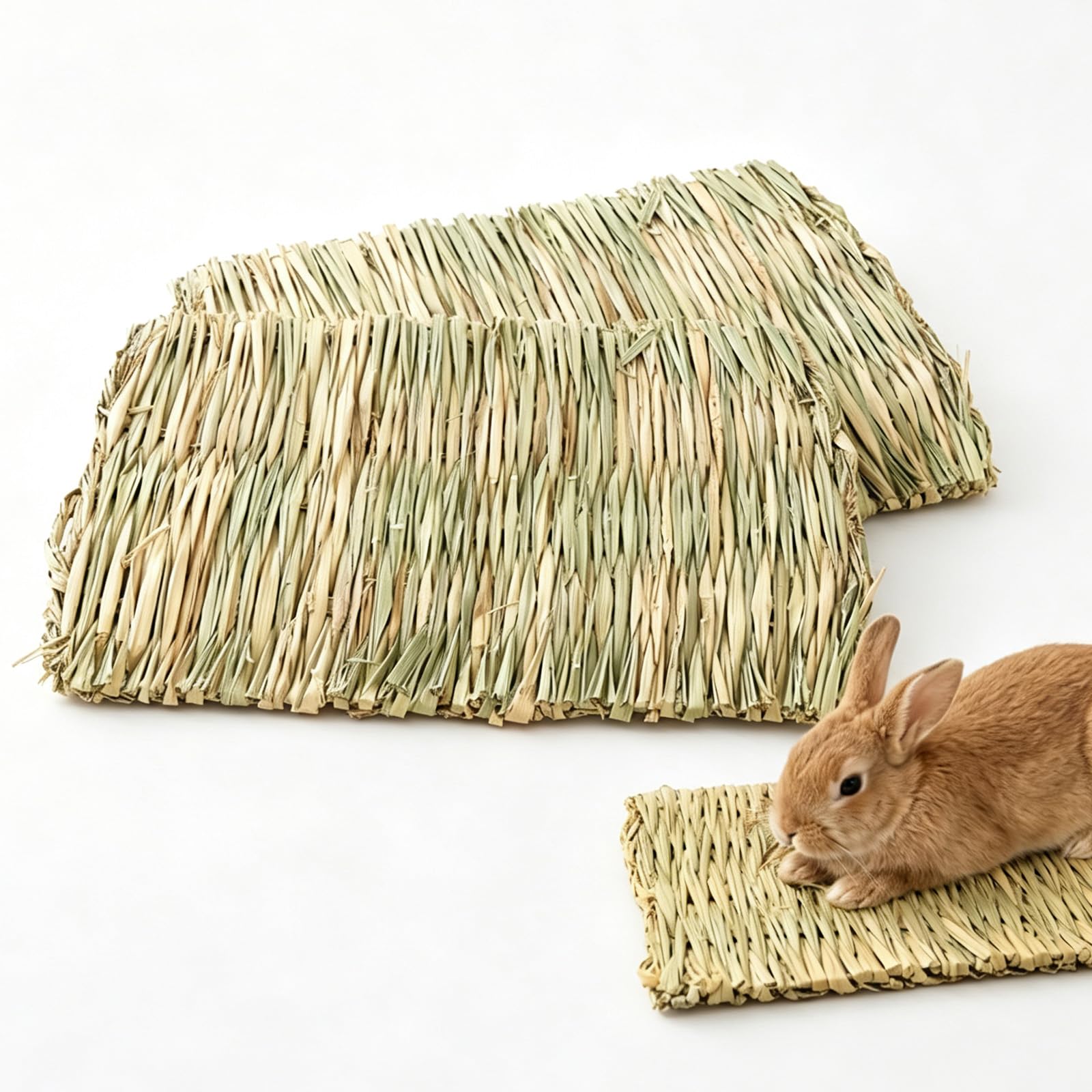 Rndqw 2 PCS Rabbit Chew Toys, Straw Bedding, Rabbit Bedding for Hutches