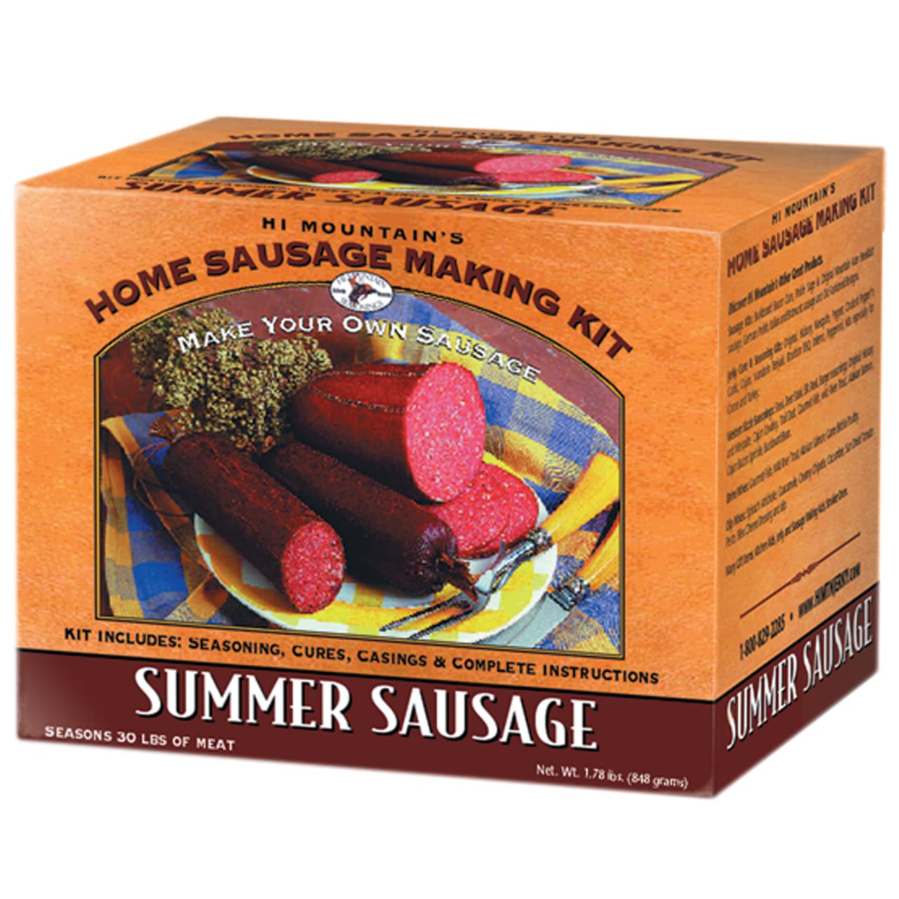 Hi Mountain OLD FASHIONED BOLOGNA Seasoning Kit | Includes 10 Casings, Seasoning, Cure, & Simple-to-Follow Directions | Ideal for Beef, Pork, Venison, Deer & Wild Game | Makes up to 30 lbs