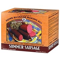 Vista 1 de Hi Mountain Kit de condimentos para salchichas de verano, mezcla original, incluye 10 tripas fibrosas, condimento, curación e instrucciones Ideal
