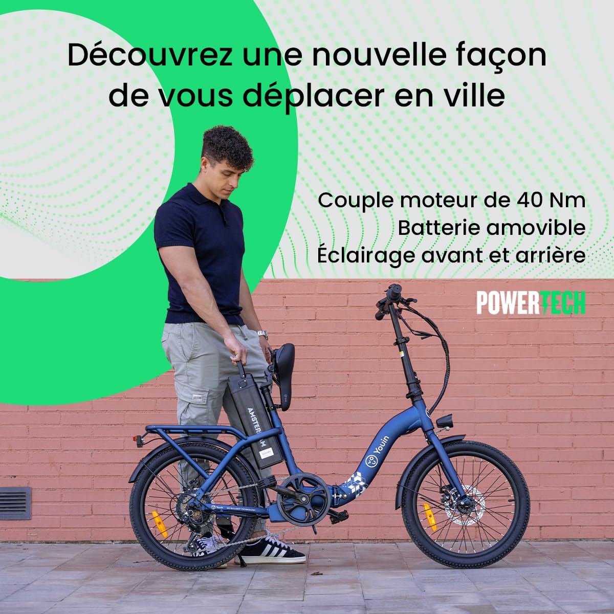 Youin Amsterdam Vélo électrique pliable 20"