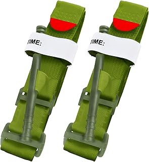 Tourniquet, 2 Pack Green - The Fastest, Safest, Most Effective Combat Hemostatic Control Single-Handed Application for Military Tactical First Aid Medical Battle Tourniquets