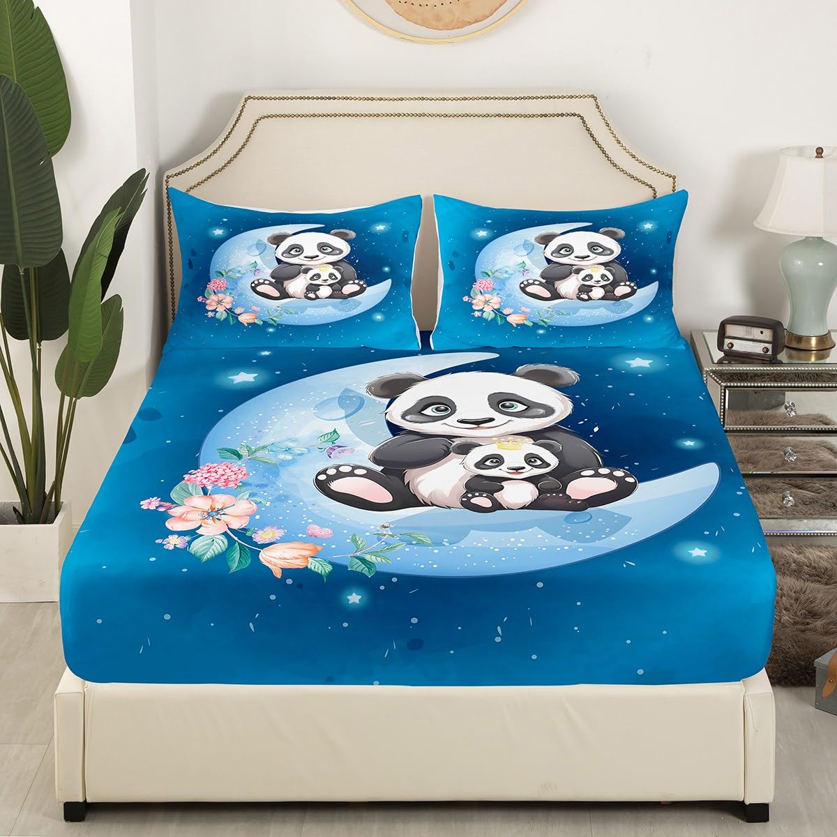 Comfy Deal Set Lenzuola Per Bambini In Microfibra - Twin Con Angoli, Federa E Lenzuolo Piano - Morbido E Traspirante - Motivo Panda - 3